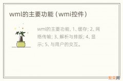 wmi控件 wml的主要功能