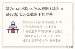 华为mate30pro怎么截图手机屏幕 华为mate30pro怎么截图