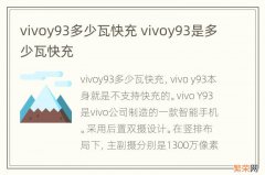 vivoy93多少瓦快充 vivoy93是多少瓦快充