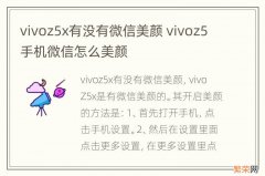 vivoz5x有没有微信美颜 vivoz5手机微信怎么美颜