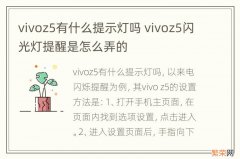 vivoz5有什么提示灯吗 vivoz5闪光灯提醒是怎么弄的