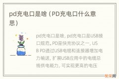 PD充电口什么意思 pd充电口是啥