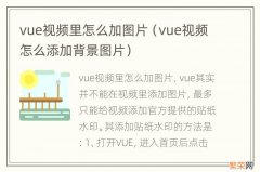 vue视频怎么添加背景图片 vue视频里怎么加图片
