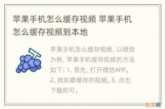 苹果手机怎么缓存视频 苹果手机怎么缓存视频到本地