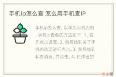 手机ip怎么查 怎么用手机查IP