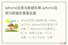 iphone应用与数据在哪 iphone应用与数据在哪里设置